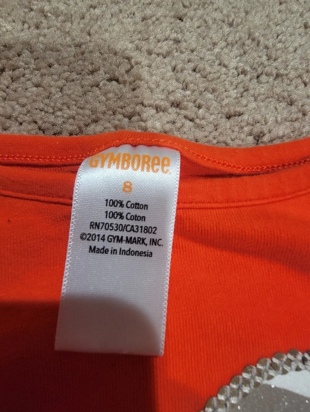 Gymboree Girls' Orange Long-Sleeve Top with Zebra Heart Accent